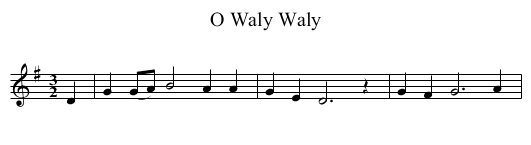 O Waly Waly - staff notation
