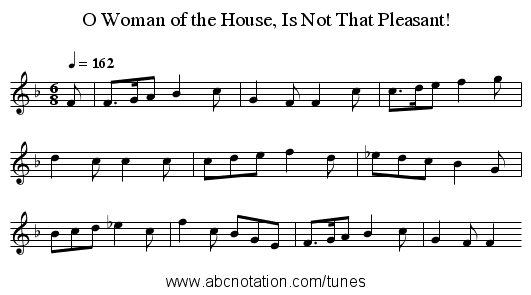 O Woman of the House, Is Not That Pleasant! - staff notation