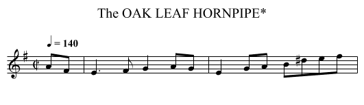 OAK LEAF HORNPIPE*, The - staff notation