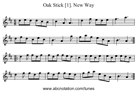 Oak Stick [1]. New Way - staff notation