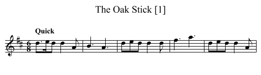 Oak Stick [1], The - staff notation