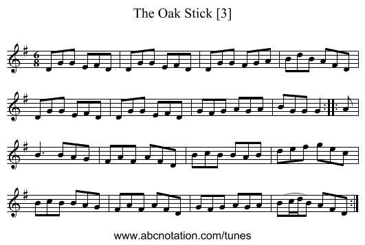 Oak Stick [3], The - staff notation