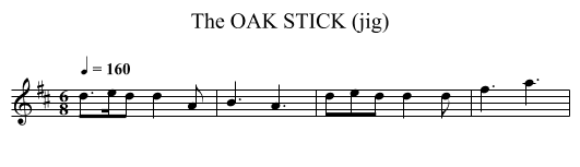 OAK STICK (jig), The - staff notation