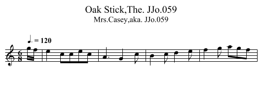 Oak Stick,The. JJo.059 - staff notation