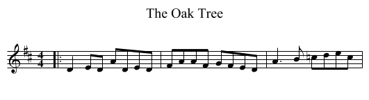 Oak Tree, The  - staff notation
