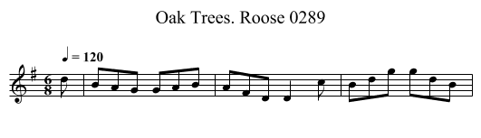 Oak Trees. Roose 0289 - staff notation