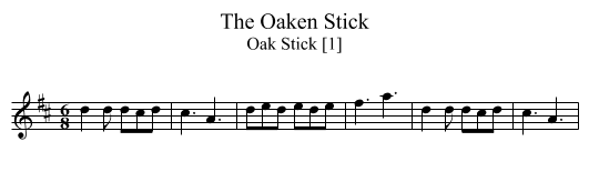 Oaken Stick, The - staff notation