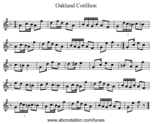 Oakland Cotillion - staff notation