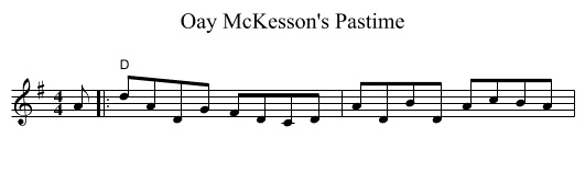 Oay McKesson's Pastime - staff notation