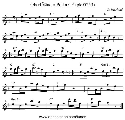 Oberländer Polka CF (pk05253) - staff notation