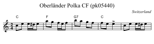 Oberländer Polka CF (pk05440) - staff notation