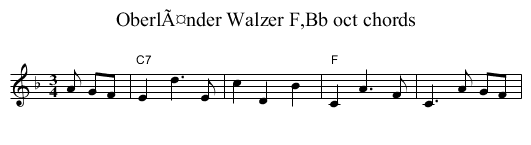 OberlÃ¤nder Walzer F,Bb oct chords - staff notation