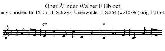 OberlÃ¤nder Walzer F,Bb oct - staff notation
