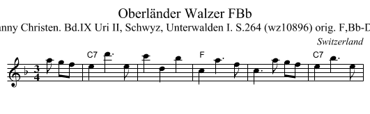 Oberl&auml;nder Walzer FBb - staff notation