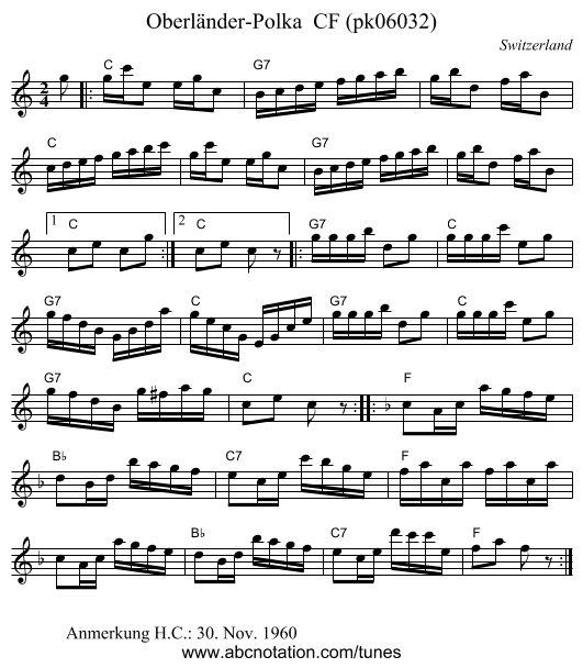 Oberländer-Polka  CF (pk06032) - staff notation