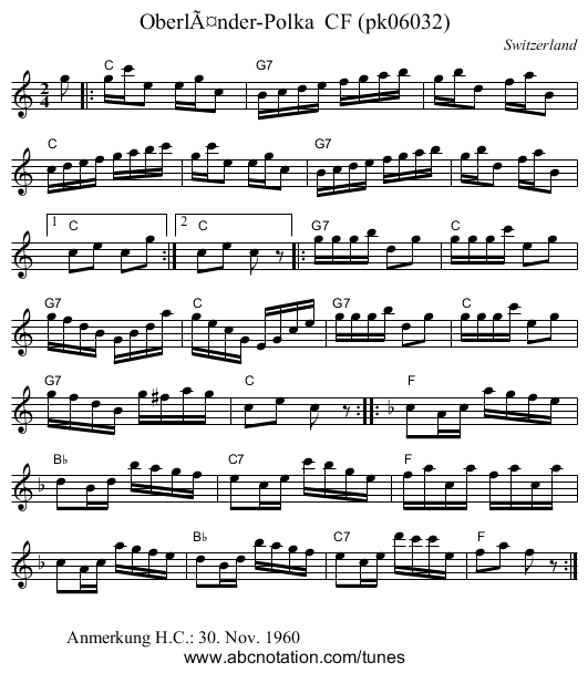 Oberländer-Polka CF (pk06032) - staff notation