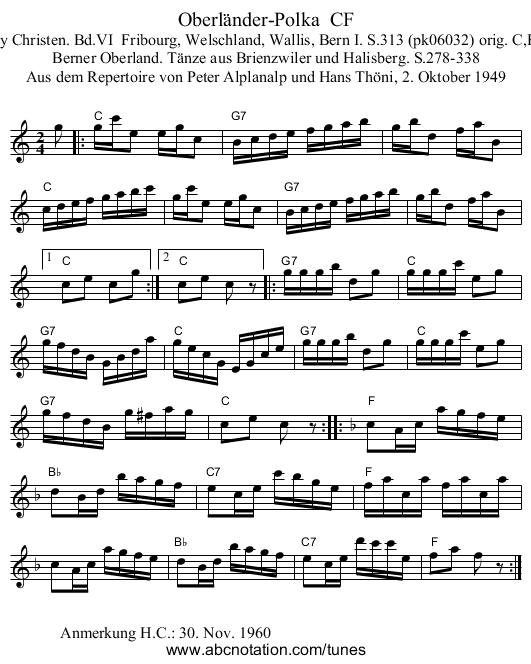 Oberl&auml;nder-Polka  CF - staff notation