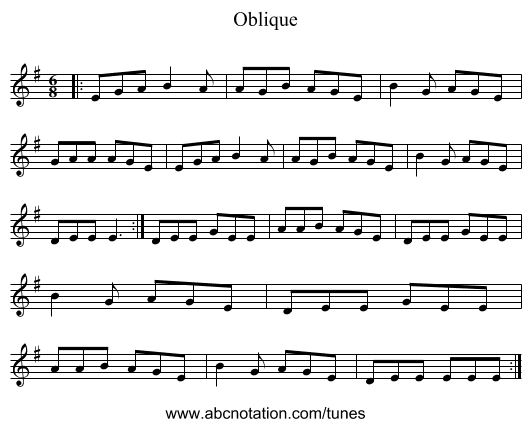 Oblique - staff notation