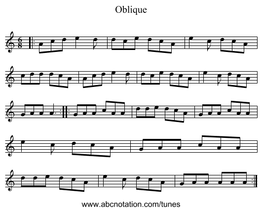 Oblique - staff notation