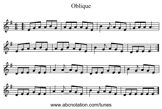 Oblique - staff notation