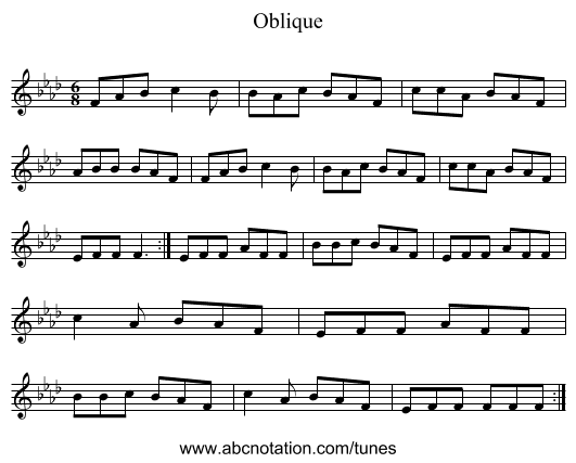 Oblique - staff notation