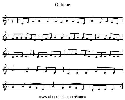 Oblique - staff notation
