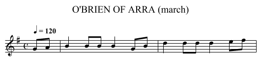 O'BRIEN OF ARRA (march) - staff notation