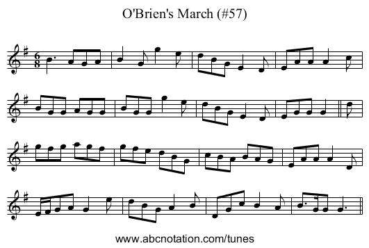 O'Brien's March (#57) - staff notation