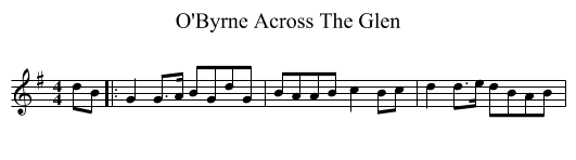 O'Byrne Across The Glen - staff notation