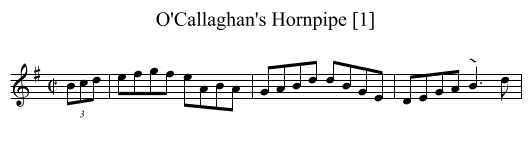 O'Callaghan's Hornpipe [1] - staff notation