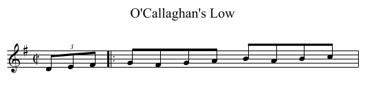 O'Callaghan's Low - staff notation