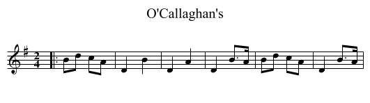 O'Callaghan's - staff notation