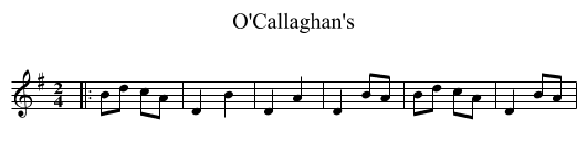 O'Callaghan's - staff notation