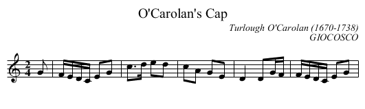 O'Carolan's Cap - staff notation