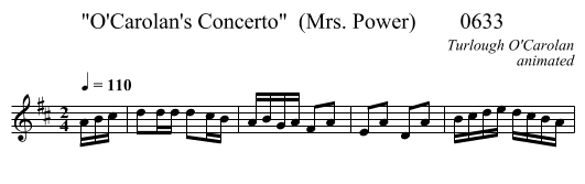 O'Carolan's Concerto  (Mrs. Power)        0633 - staff notation