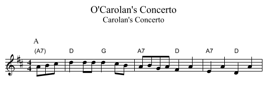 O'Carolan's Concerto - staff notation