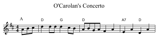 O'Carolan's Concerto - staff notation