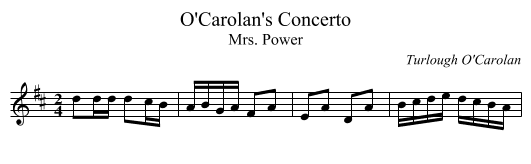 O'Carolan's Concerto - staff notation