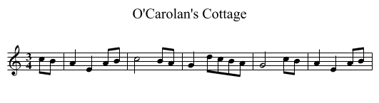 O'Carolan's Cottage - staff notation