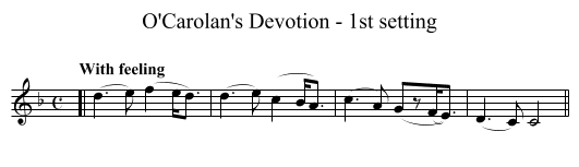 O'Carolan's Devotion - 1st setting - staff notation