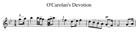 O'Carolan's Devotion - staff notation