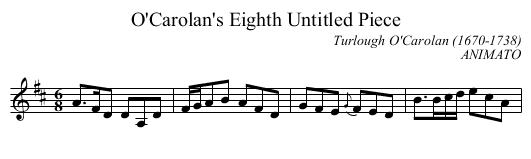 O'Carolan's Eighth Untitled Piece - staff notation