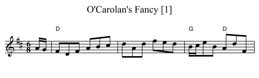 O'Carolan's Fancy [1] - staff notation
