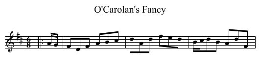 O'Carolan's Fancy - staff notation