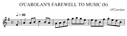 O'CAROLAN'S FAREWELL TO MUSIC (b) - staff notation