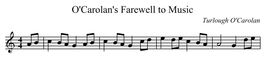 O'Carolan's Farewell to Music - staff notation