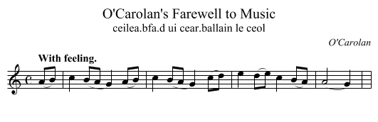O'Carolan's Farewell to Music - staff notation