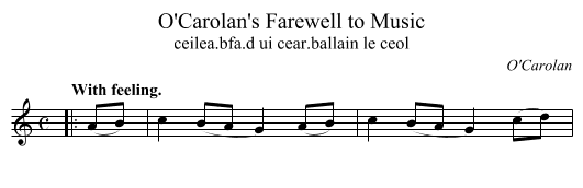 O'Carolan's Farewell to Music - staff notation