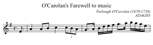 O'Carolan's Farewell to music - staff notation