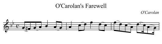 O'Carolan's Farewell - staff notation